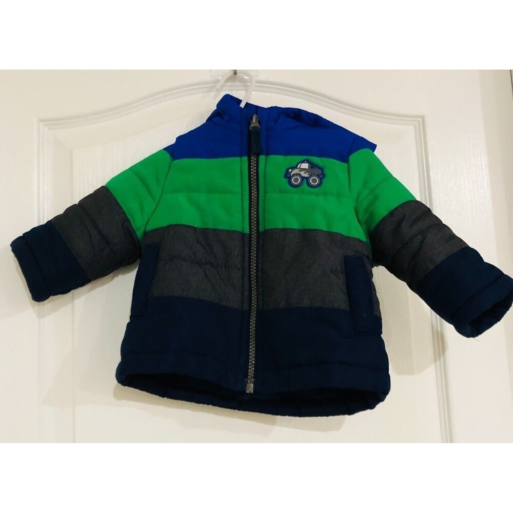 Carter's Baby Hooded Jacket Full Zip Long Sleeve Green Size 6-9 Months